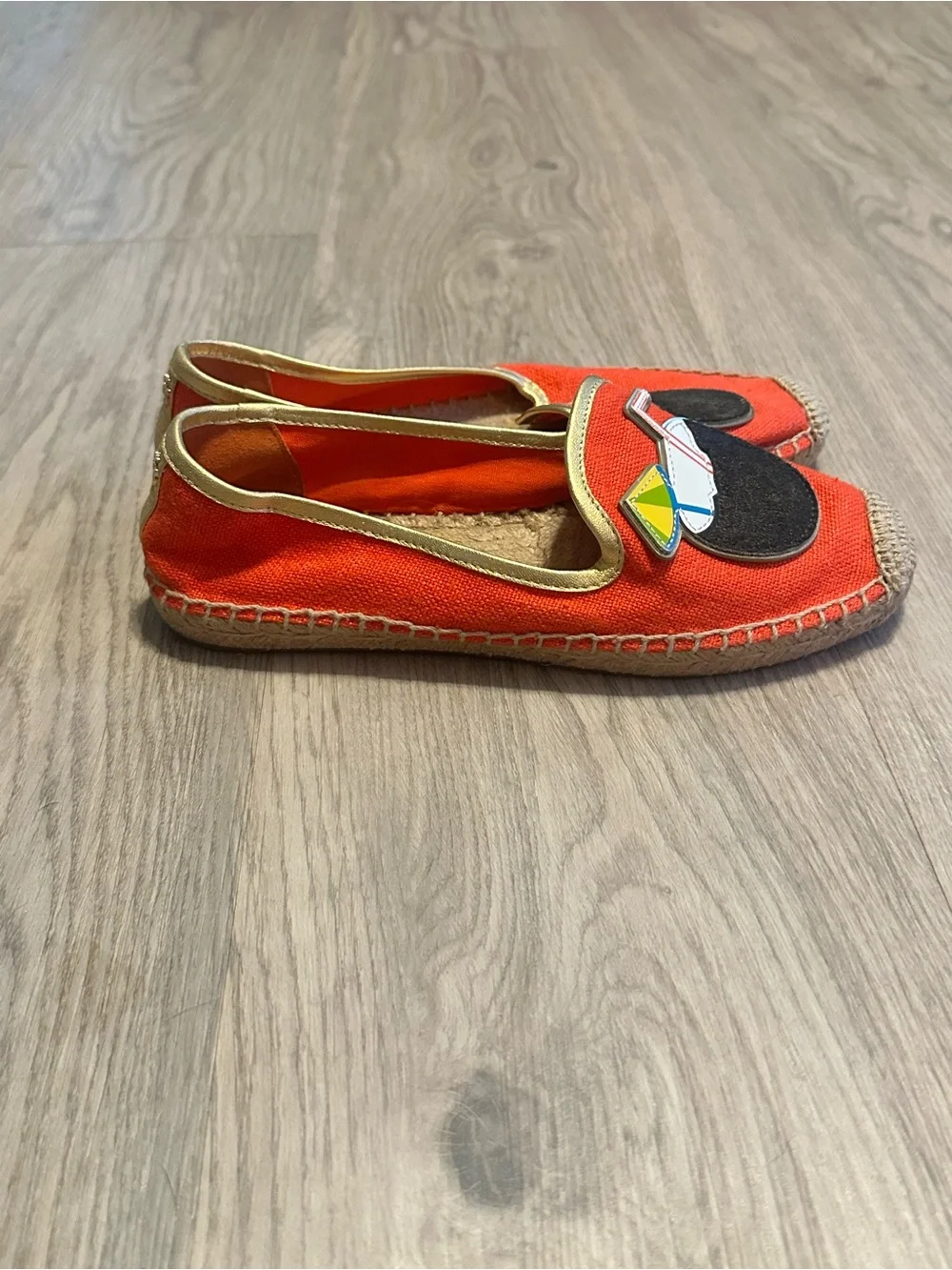 Tory Burch Coco Coconut Cocktail Embellished Espadrille Flats, Size 6.5 - Picture 3 of 6
